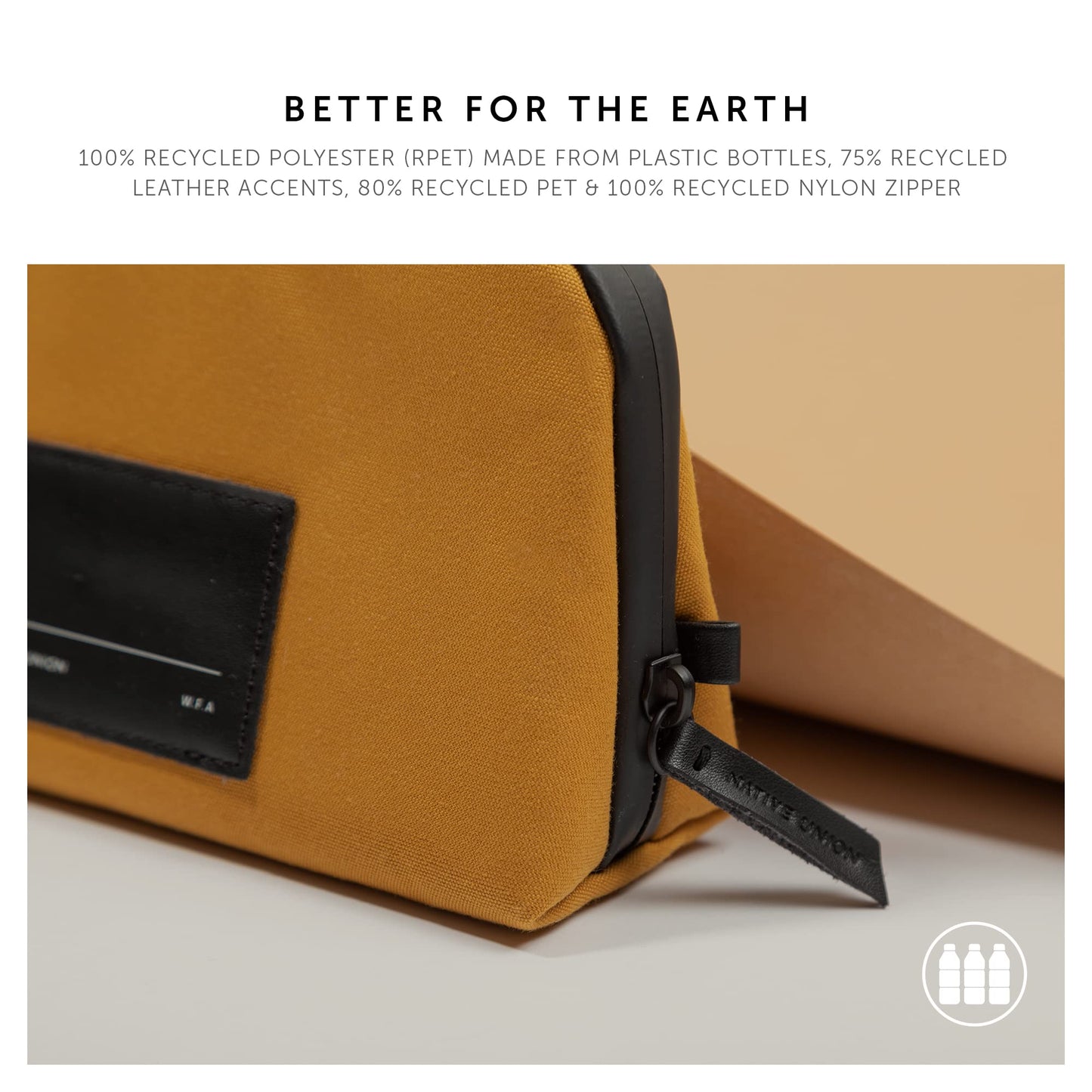 Native Union Stow Lite Organizer W.F.A Tech Organizer - Minimalist Travel Pouch Made of Recycled Materials for Everyday Accessory Storage & Protection