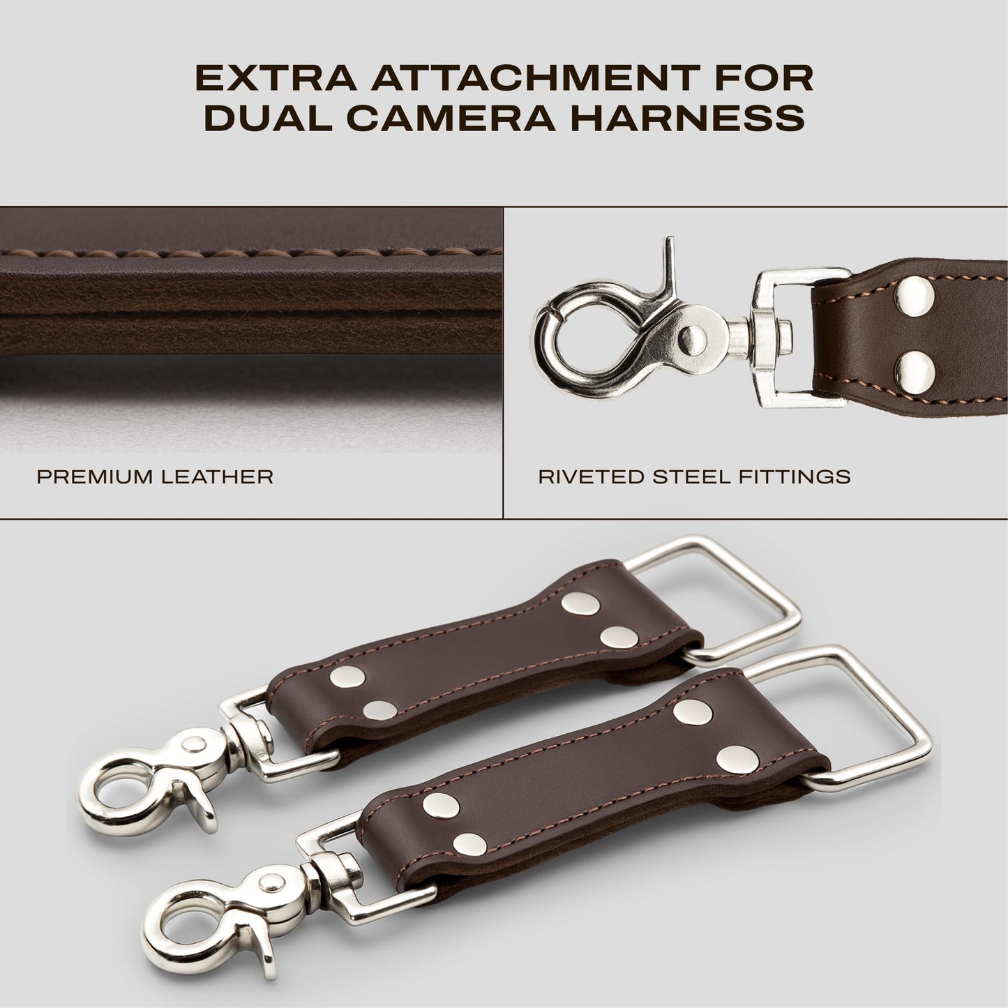 C Coiro Extra Attachments Single and Dual Camera Harness for Camera Bag, Sling Bag, Pouch, Lens Case Perfect Photography Accessories for Leather