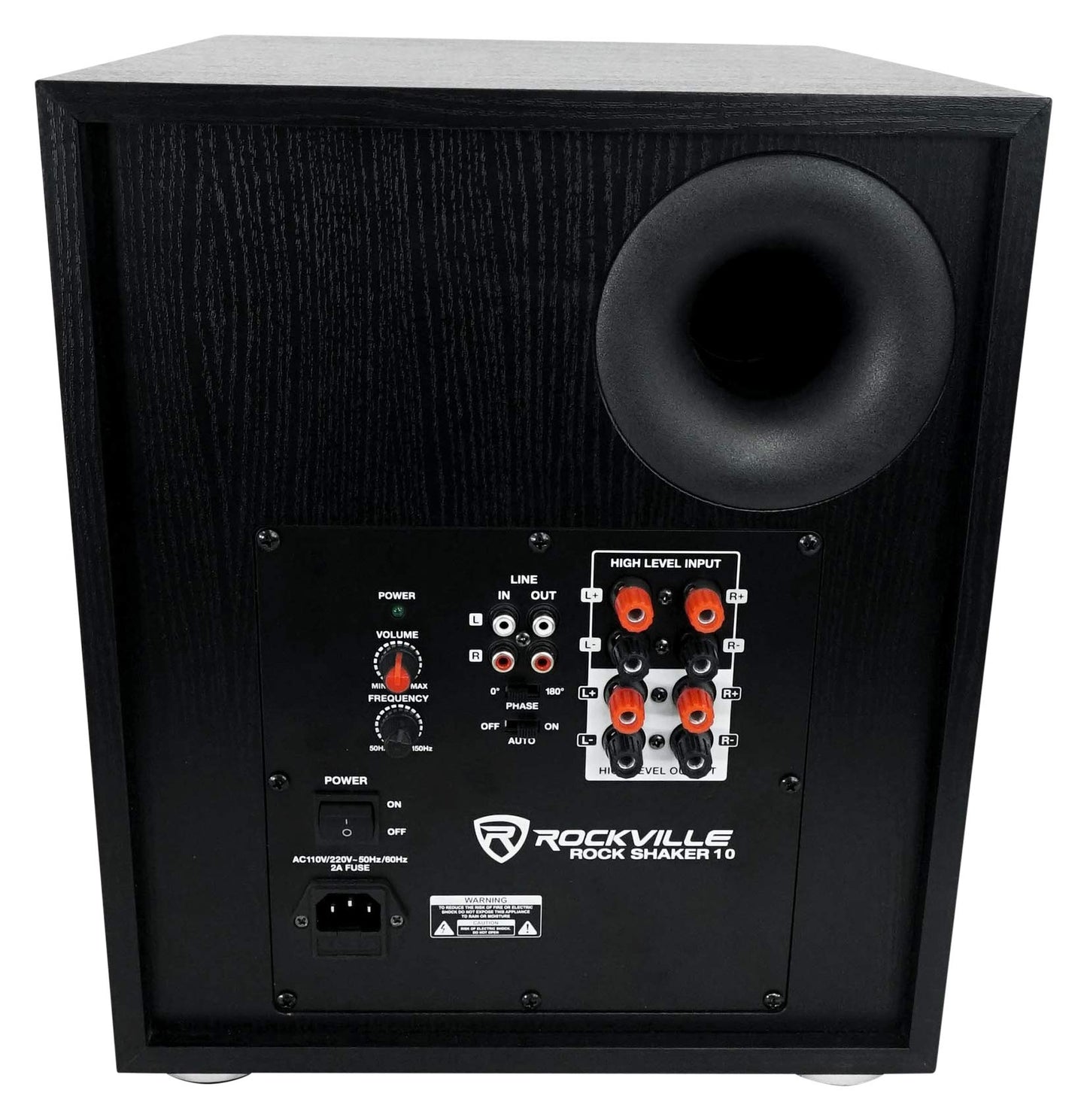 Rockville Rock Shaker 10 Black 600W Powered Subwoofer, Class-D Amp, Adjustable Crossover, MDF Enclosure, for Home Theater and Studio