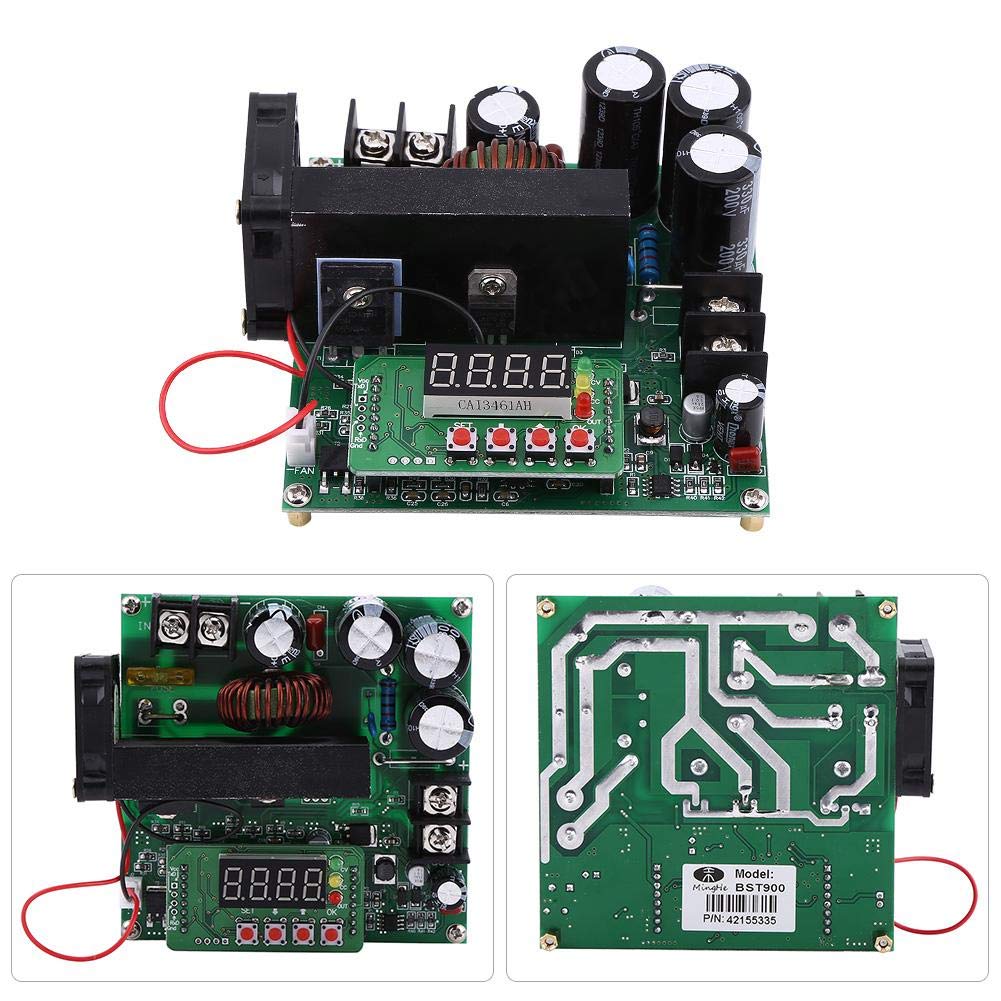 Akozon Boost Module, 900W DC High Control Boost Converter DIY Voltage Module Regulator