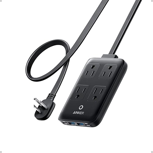 Anker Charging Station, 20W Max 8-in-1 USB-C Power Strip for iPhone 15/14 and MacBook Air/Pro, 5 ft Thin Cord with 4 AC, 2 USB-A, and 2 USB-C Ports
