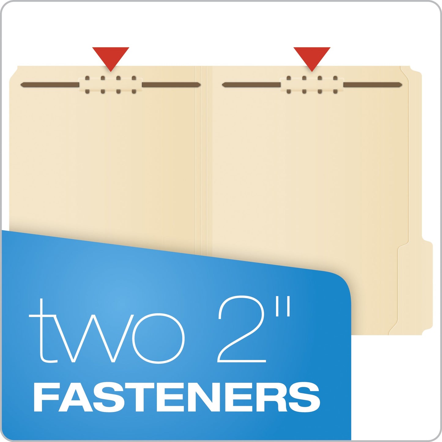 Pendaflex Fastener File Folders, 2 Fasteners, Pockets with Prongs, File Organizers for School, Home and Office, Letter Size, Manila, 1/3 Cut Tabs, in