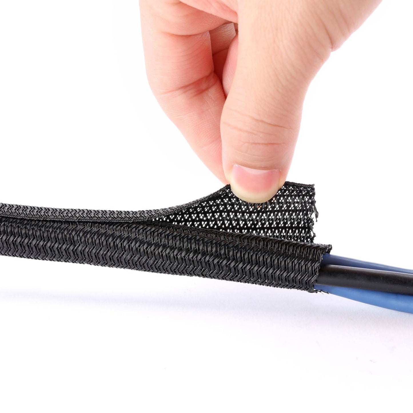 10ft *2pcs - 1/2 inch Cord Protector Wire Loom Tubing Cable Sleeve Split Sleeving for USB Cable Power Cord Audio Video Cable - Protect Cat from