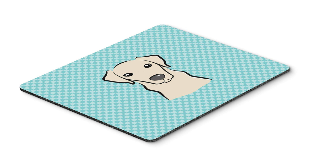 Caroline's Treasures BB1160MP Checkerboard Blue Yellow Labrador Mouse Pad, Hot Pad or Trivet for Home Office Gaming Working Computers Laptop Mouse