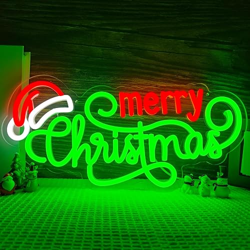 Merry Christmas Neon Sign Neon Christmas Sign for wall decor perfect for parties bars home Xmas decorations and as a gift for family an d children