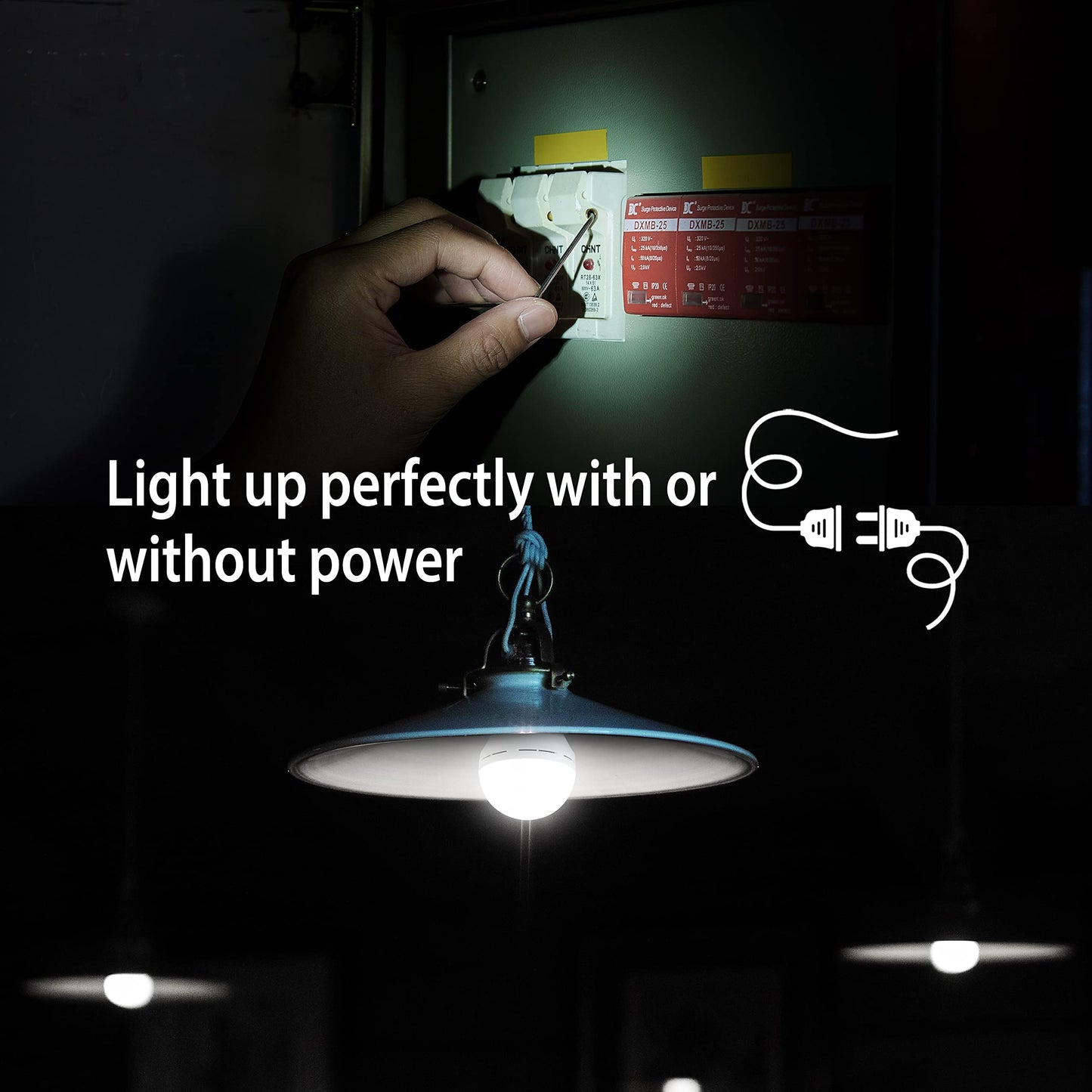 Rechargeable Emergency Light Bulb for Power Outage 6500K Daylight White