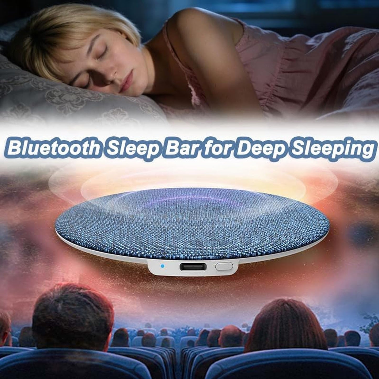 enorfume Sleeping Speaker Under Pillow, Mini Portable Wireless Bluetooth Sleep Pillow for Deep Sleeping, Ultra Thin Sleep Aid with White Noise