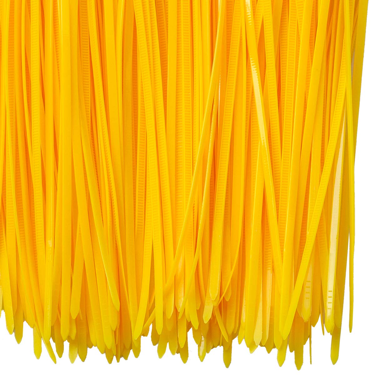 8 Inch Clear Zip Ties (Tying Length 6.7"), 300pcs Nylon Cable Ties,Heavy Duty Cord Strap YELLOW