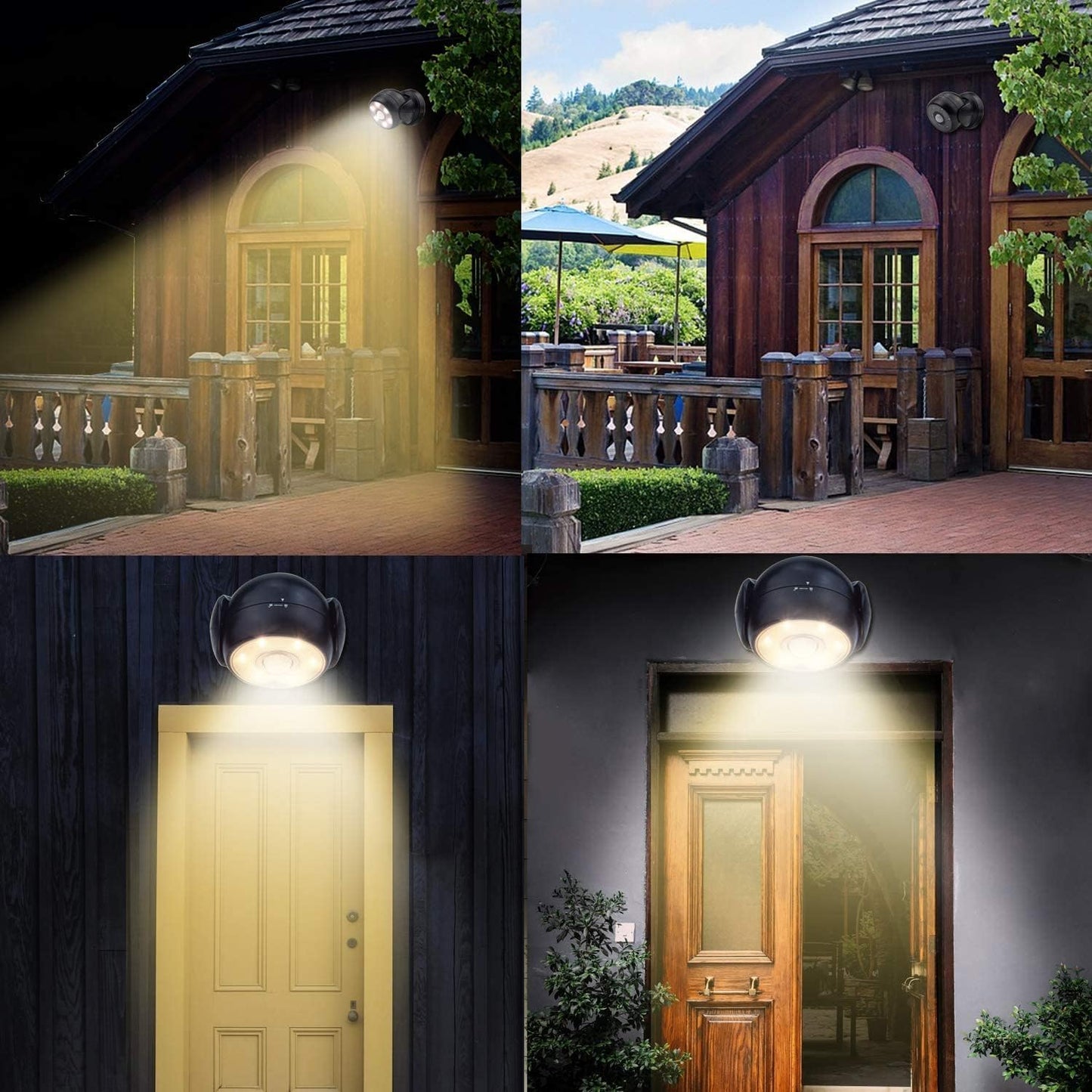 BIGLIGHT Battery Operated Motion Sensor Spotlight, Wireless LED Flood Light Indoor Outdoor, Waterproof Security Lighting, Bright Uplight for Wall