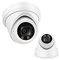 Auview 4K PoE Turret Dome Camera (8MP STARVIS) with Microphone, Smart Dual-Light 100ft Color Night Vision, IP67 Weatherproof Indoor/Outdoor, 110° Wide