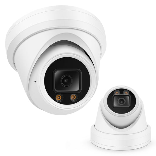 Auview 4K PoE Turret Dome Camera (8MP STARVIS) with Microphone, Smart Dual-Light 100ft Color Night Vision, IP67 Weatherproof Indoor/Outdoor, 110° Wide