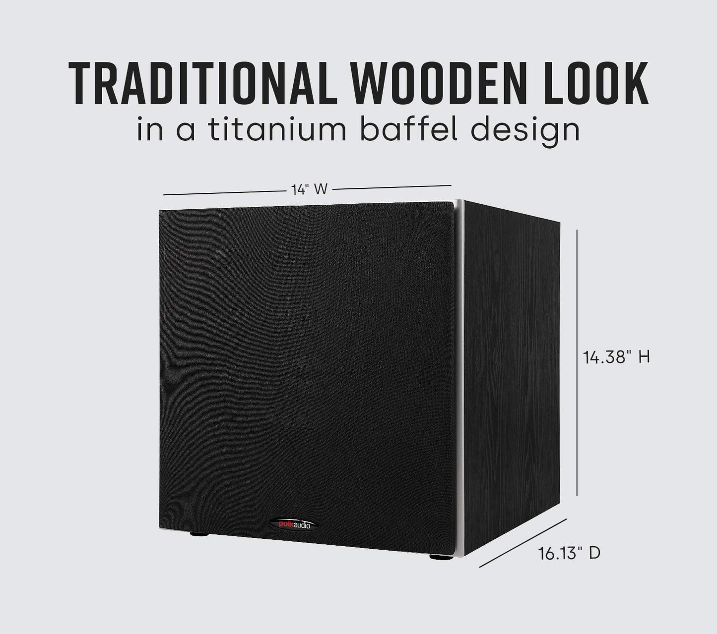 Polk Audio PSW10 10" Powered Subwoofer Home Audio - Power Port Tech, Up to 100 Watts, Big Bass in Compact Design, Easy Setup with Home Theater