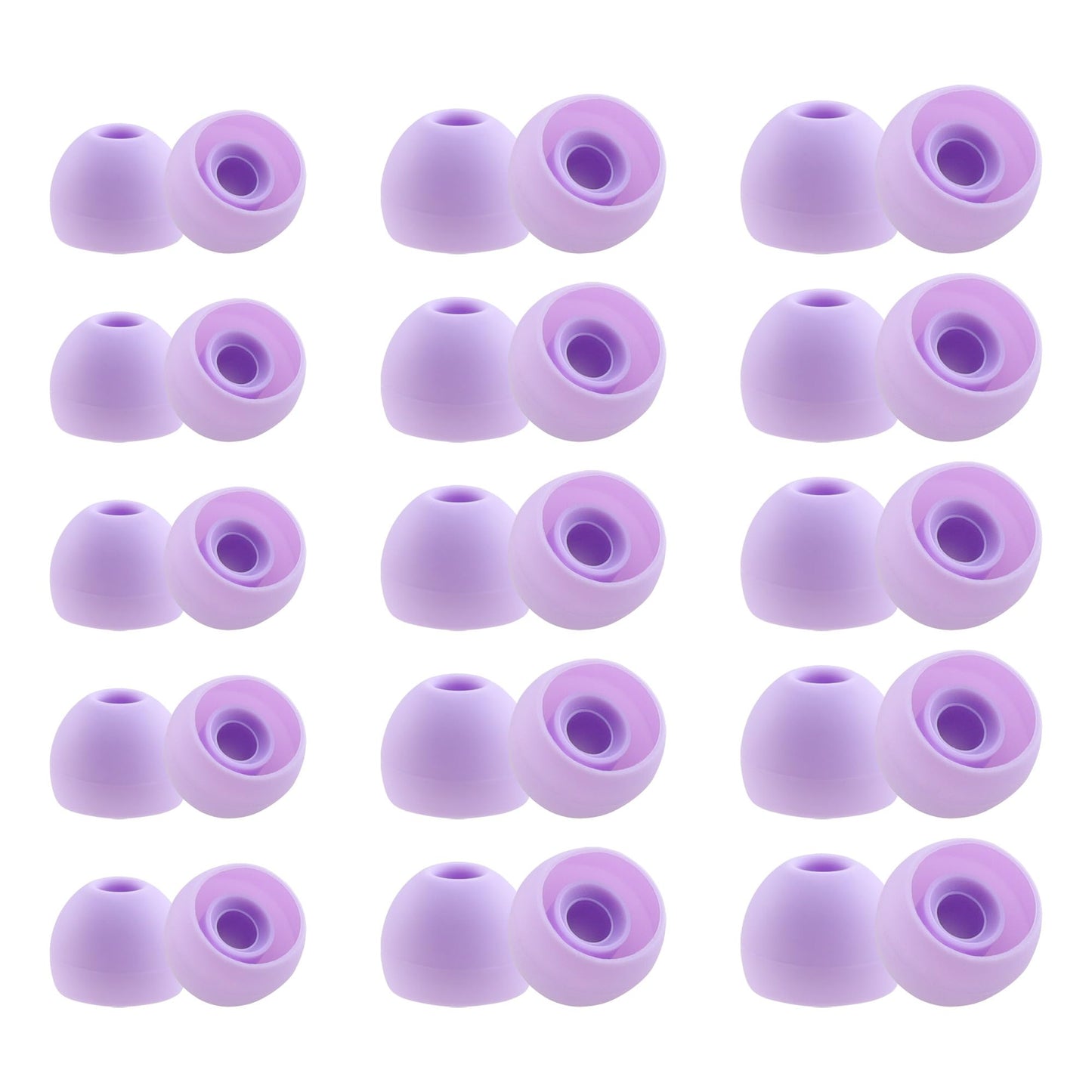 NANLANFAN Replacement Silicone Ear Tips for bmani T16 / occiam T17 / TOZO T6 / TOZO T10 / bmanl T16 / TONEMAC N18 Earbuds, 15 Pairs (S/M/L) (Purple)
