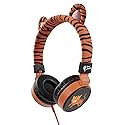 Kids Headphones for School with Tiger Cat Ears, Safe Volume Limited, HD Mic Stereo Sound On-Ear Girls Boys Headphones for Kid, Foldable 3.5mm Wired…
