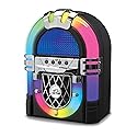 VICTOR VDTJ-1000 Mini Bluetooth Jukebox with Multicolor LED Lighting, Rechargeable Battery, Built-in Stereo Speaker, USB/SD Playback, and 3.5mm Aux