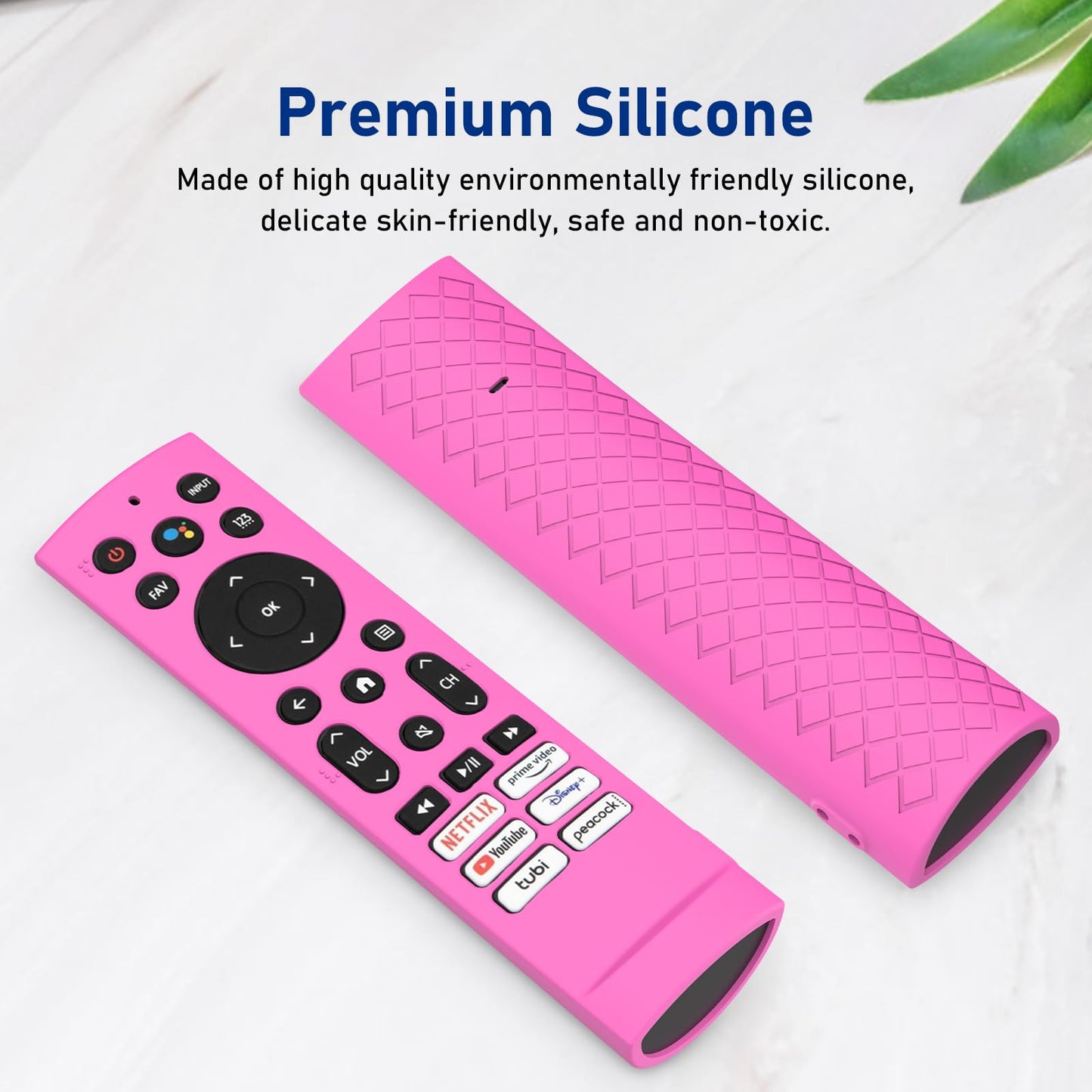 JCMOYUTY Silicone Case Cover for Voice Remote ERF3A90 for U7G U8 U9G Series 4K ULED, Glow Hot Pink Sleeve