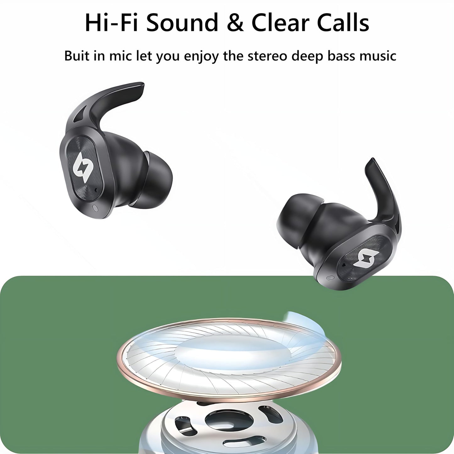 Wireless Earbuds Bluetooth Earbuds Wireless Charging Case Waterproof Headphones Built in Microphone Stereo Bass 64H Playback LED Power Display