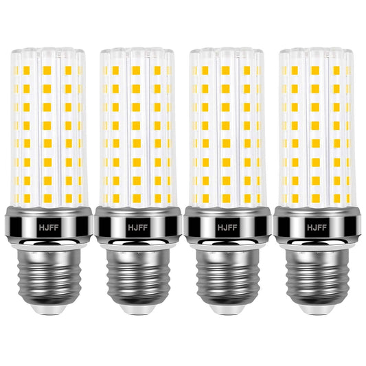 HJFF LED Corn Light Bulb 4pcs 200w Equivalent 2500 Lumen 3000K Cool Daylight White 20W E26/E27 Base Non-dimmable Ceiling Fan Led Light Bulb for Home