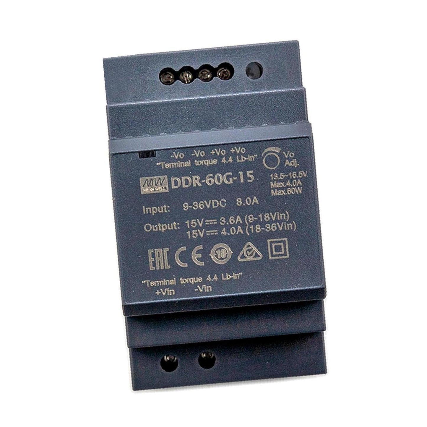 PowerNex Mean Well DDR-60 60W DIN Rail Type DC-DC Converter MEANWELL 60W Converter (DDR-60G-15)