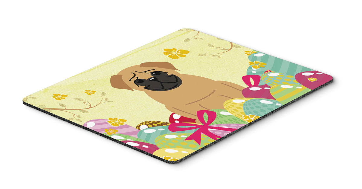 Caroline's Treasures BB6007MP Easter Eggs Pug Brown Mouse Pad, Hot Pad or Trivet for Home Office Gaming Working Computers Laptop Mouse Mat,Washable