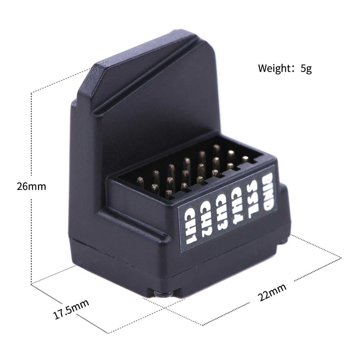 P.D DasMikro Sanwa FHSS5U/FHSS5, FH5U/FH5 Tower Antenna Nano 4CH Compatible Receiver (Compatible with M17, MT-5, MT-R) (Built-in Antenna DSK-492)