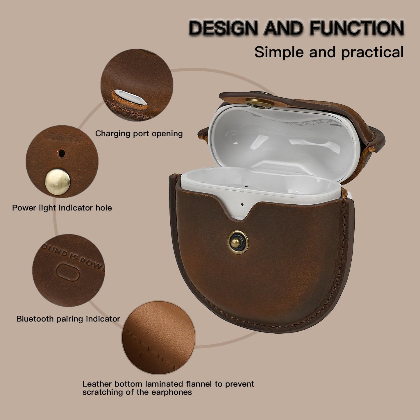 Tusks Land for Bose QuietComfort Ultra Case (2023) & for Bose QuietComfort Earbuds II (2022),Bluetooth Earphone Protective Cover Genuine Leather