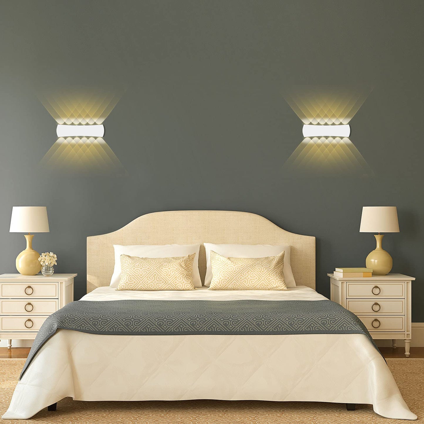 Kawell 12W Modern Wall Sconces LED Wall Light Up Down Indoor Outdoor Aluminum Wall Lamp LED Waterproof IP65 for Bedroom Living Room Bathroom Stairs