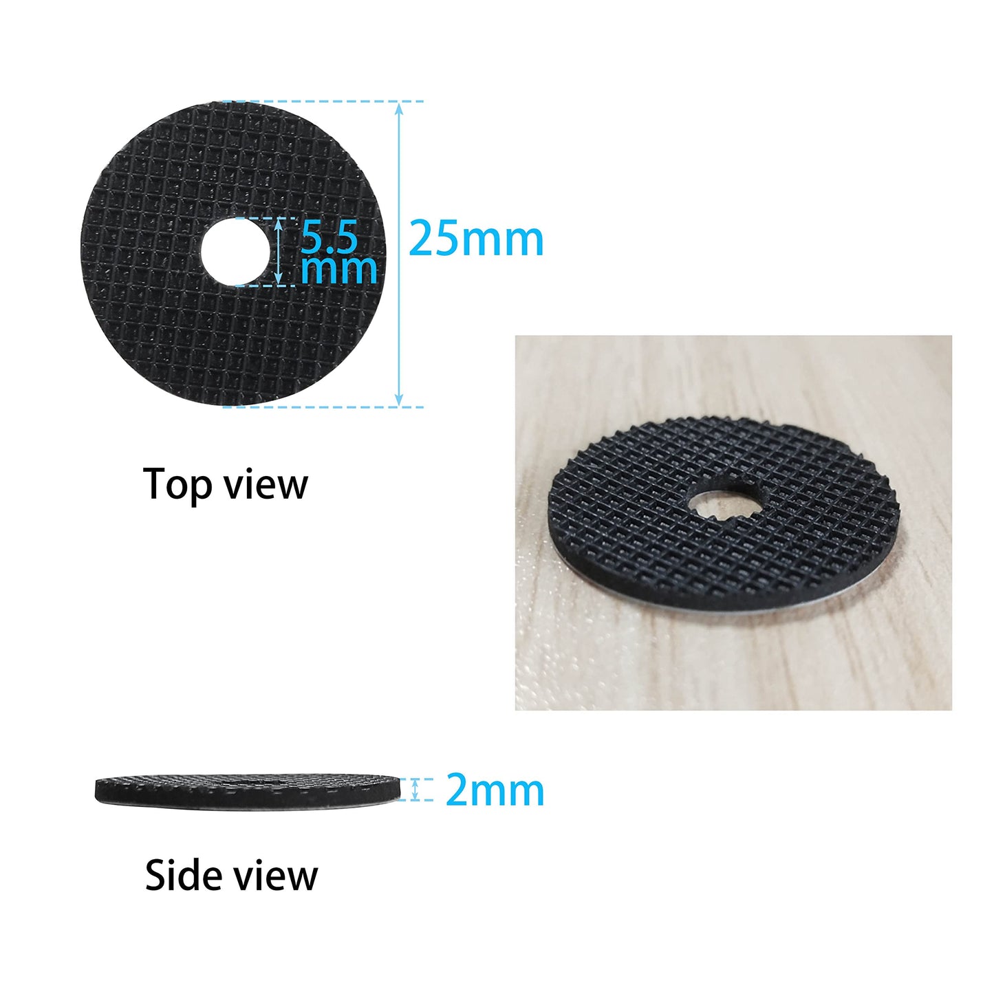 Stick-on 100 X 25mm Self-Adhesive Rubber Washer 1/4" Ideal for Tripod/Camera Flash Bracket