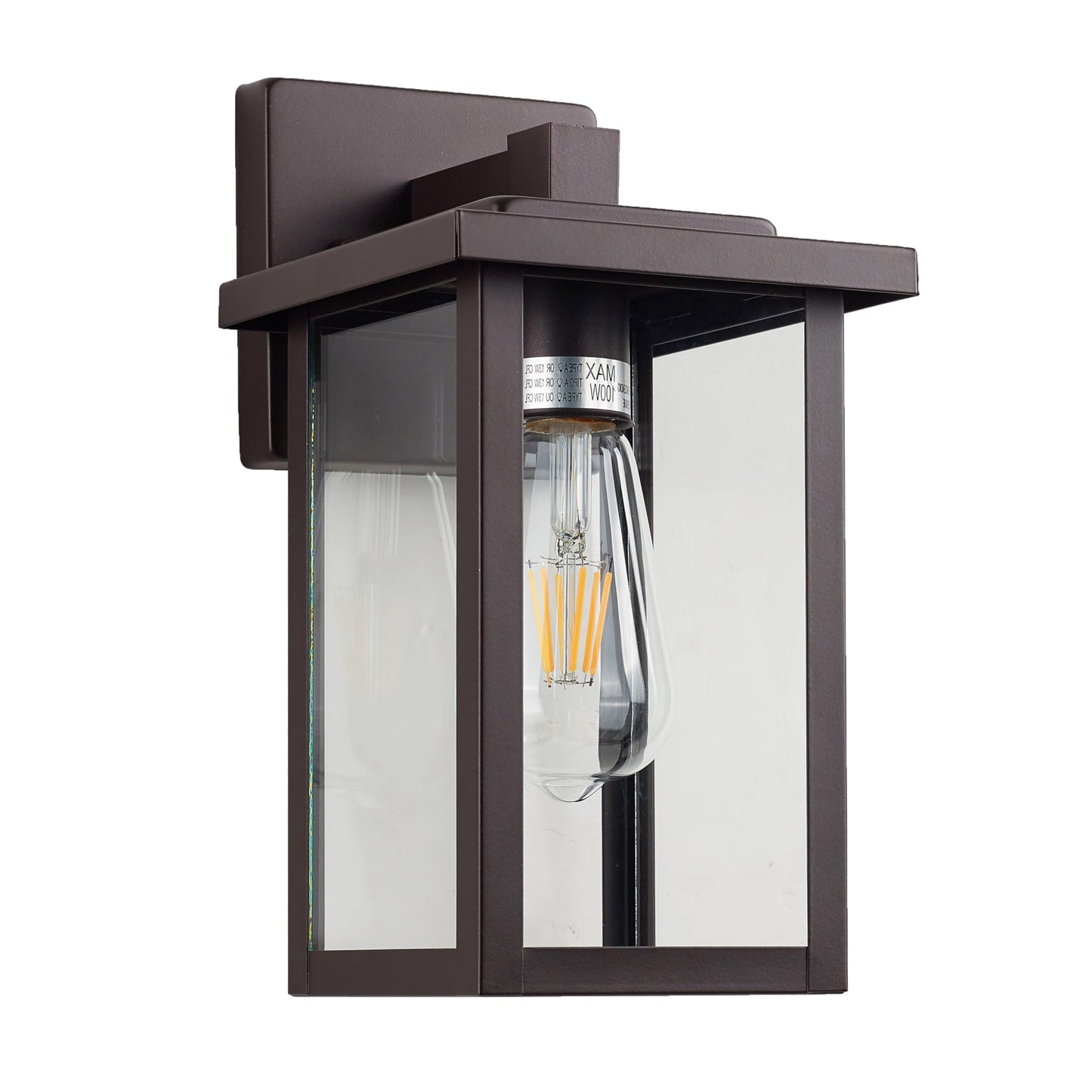 ACLand Oil Rubbed Bronze Outdoor Wall Light Fixture, Waterproof Clear Glass Shade Outdoor Sconce Lighting with E26 Sockets, 11" Exterior Lantern