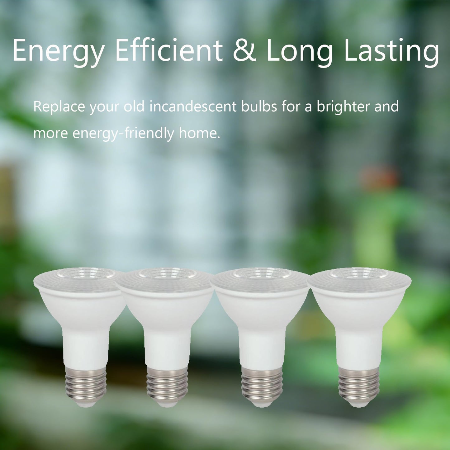 xmpuertai PAR20 LED Light Bulb, 50W Equivalent, 7W, 600 LM, E26 Base, Dimmable, Energy Efficient, 4 Pack (2700K Soft White)