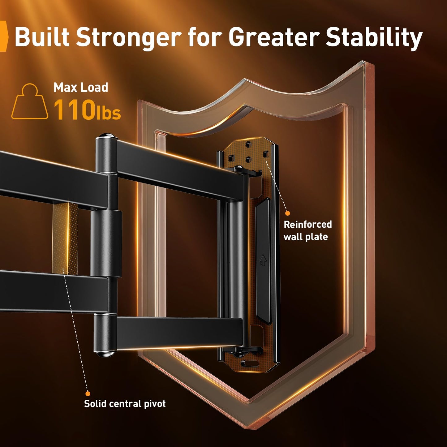 Perlegear Long Arm TV Wall Mount for 32-65? TVs, 37.4” Long Extension Corner TV Mount, Max VESA 400x400mm, Articulating Arms Full Motion Wall Mount