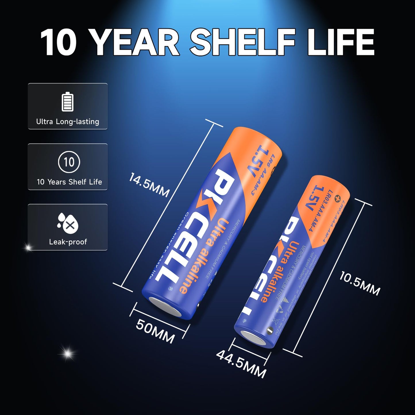 PKCELL AA and AAA Batteries Combo Pack 24 Count - 12 Double AA Batteries and 12 Triple AAA Batteries, 1.5V High-Performance Alkaline Heavy Duty…