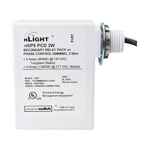 Sensor Switch nSP5-PCD-2w nLight Secondary Relay Pack Phase Control Dimming 120/277