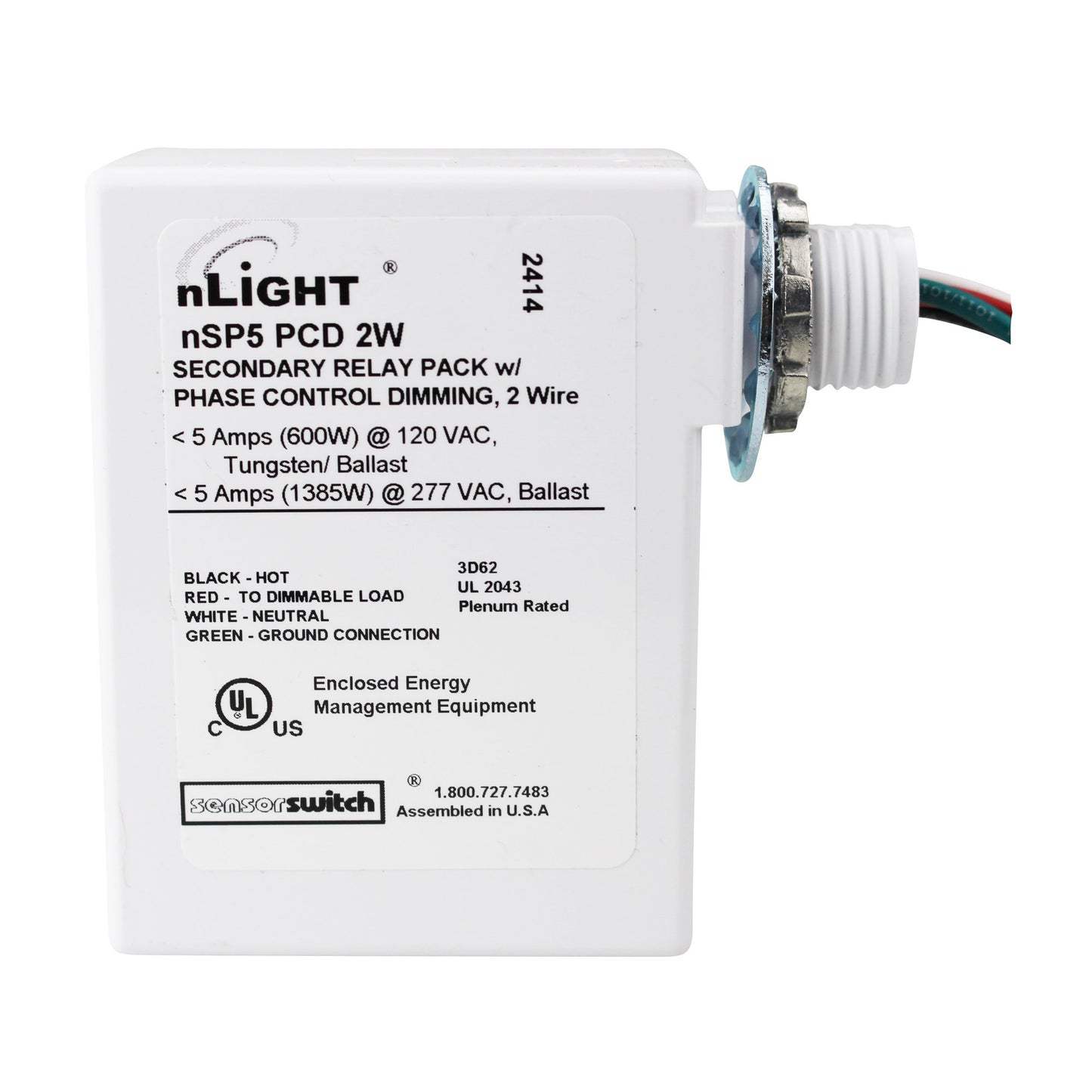 Sensor Switch nSP5-PCD-2w nLight Secondary Relay Pack Phase Control Dimming 120/277