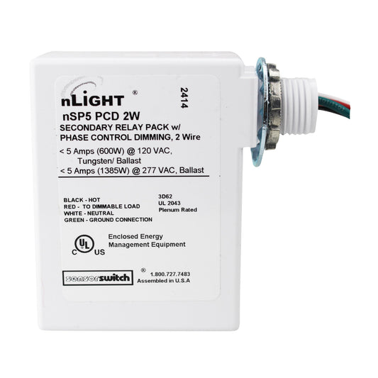 Sensor Switch nSP5-PCD-2w nLight Secondary Relay Pack Phase Control Dimming 120/277