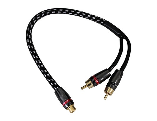 Absolute USA COMR1F2M Competition Series Y Adapter RCA Audio Interconnect Cable