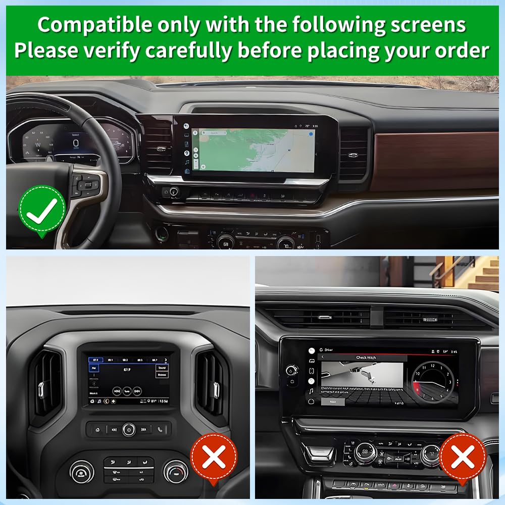 Car Phone Holder Center Console Organizer Tray for 2022 2023 2024 2025 2026 Chevy Chevrolet Silverado/GMC Sierra [13.4-inch Screen] Auto Accessories