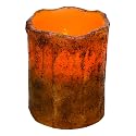 CWI Gifts Burnt Drip Wax Battery Operated Candle - Realistic Flameless Candles - LED Candles - Battery Operated with Timer - 4" - Burnt Mustard Drip