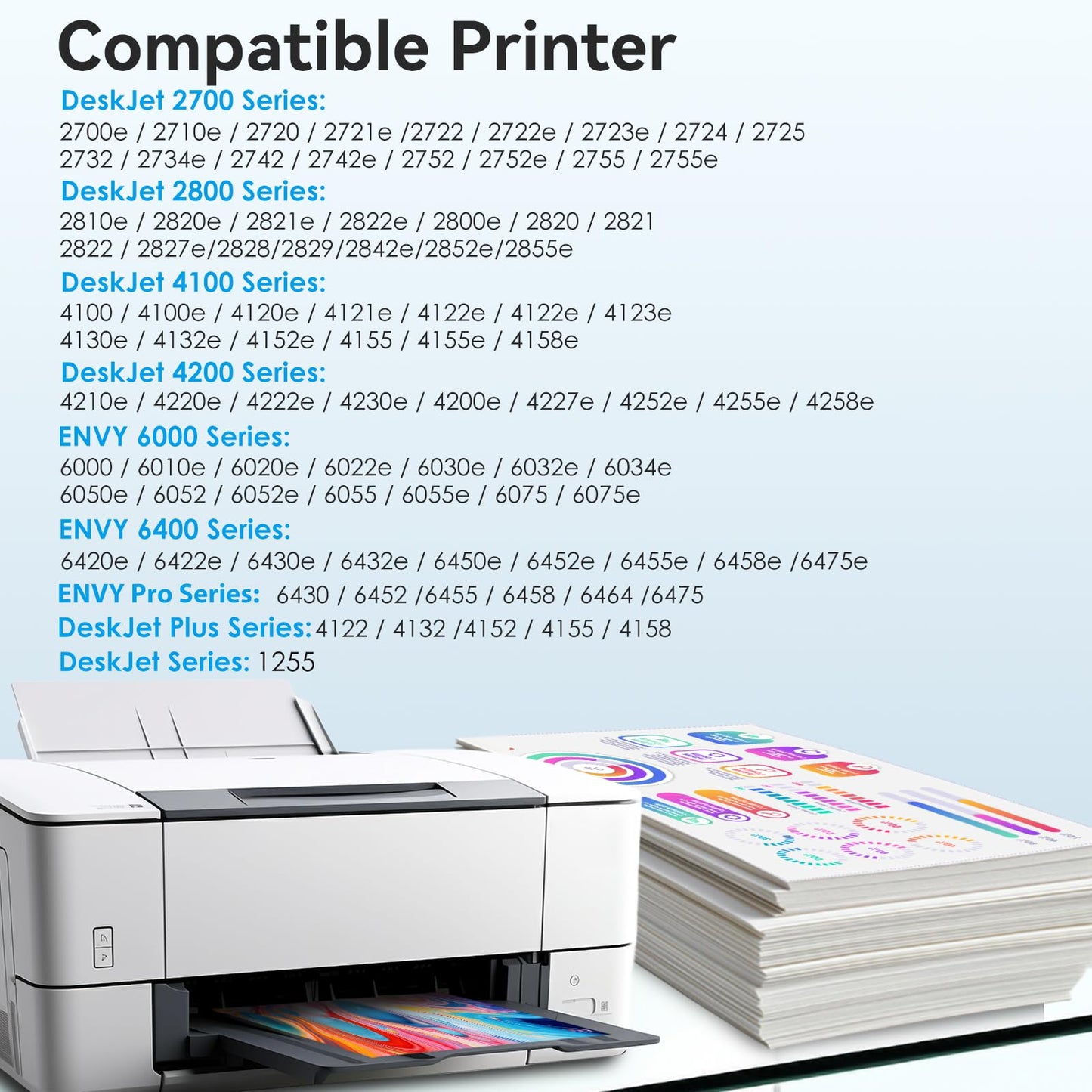 TOKYOINK 67XL Ink Cartridges Compatible for HP67 HP Ink 67 Black/Color Combo Pack for DeskJet 2855e 2827e 2800e 4255e 2755e 2700e 2852e 2700 4155e