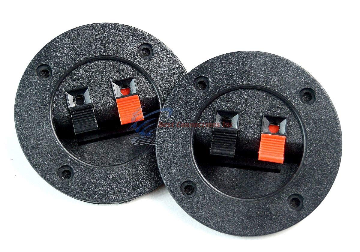 Nippon America 2-Pack Round Speaker Wire Terminal Cups, Spring Type for Subwoofer Speaker Boxes