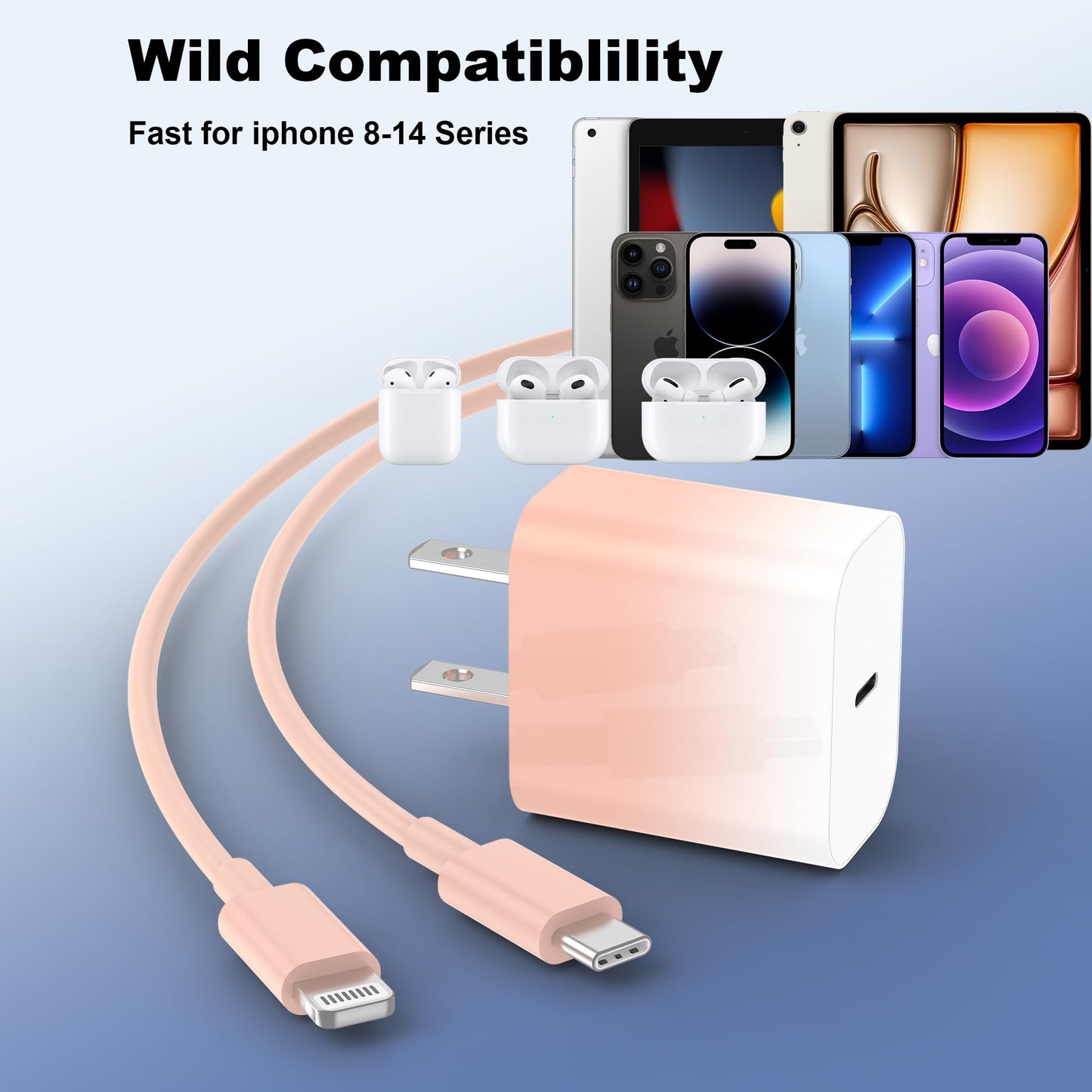 GREPHONE iPhone Charger Fast Charging,20W PD USB C Wall Charger 4 Pack with 6FT Fast Charging Cable - Fast Charger for iPhone 14/14 Pro Max/13/13