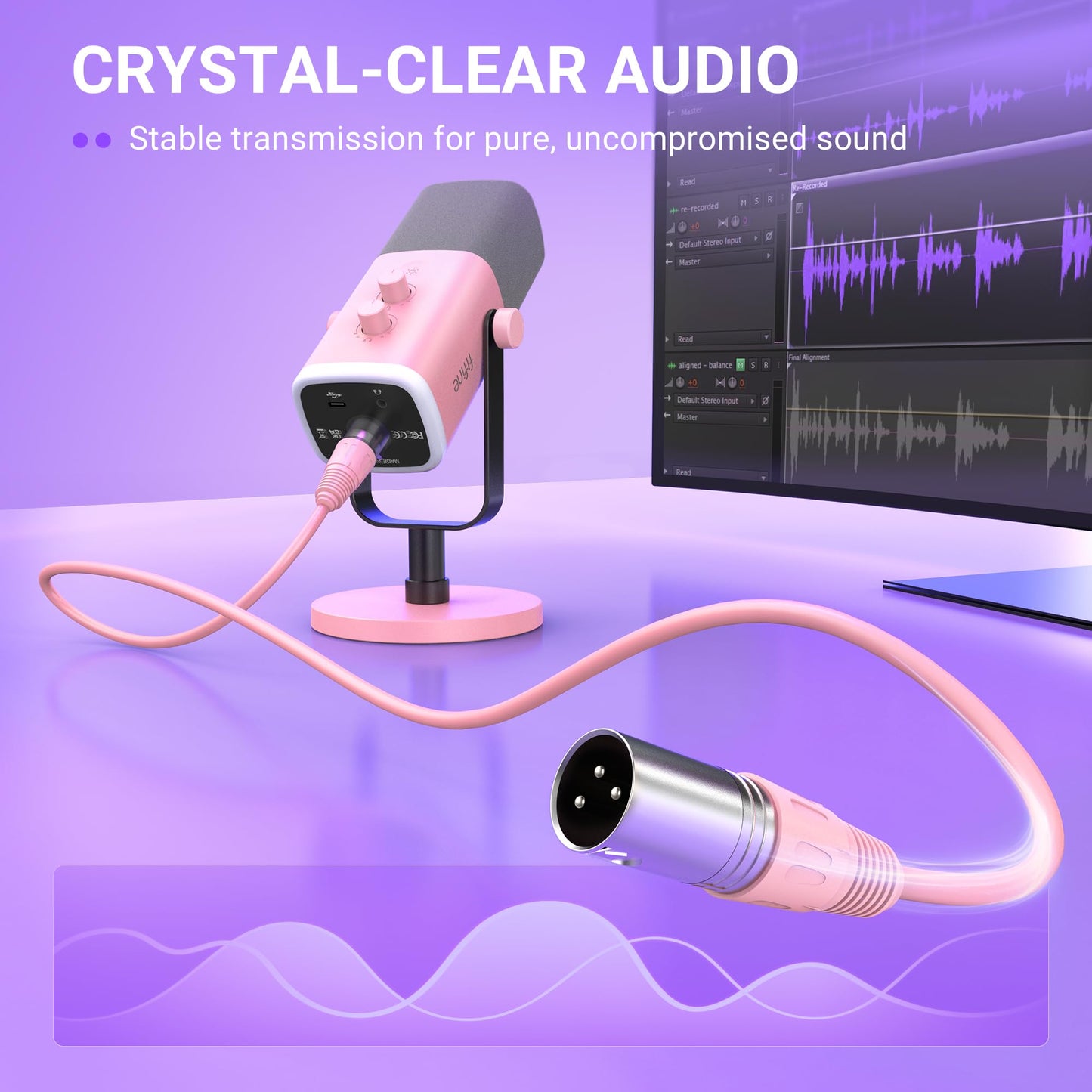 FIFINE XLR Microphone Cable, Male to Female 5.9ft Short XLR Microphone Cord for Studio Recording, Compatible with AM8P,K688P for Podcast
