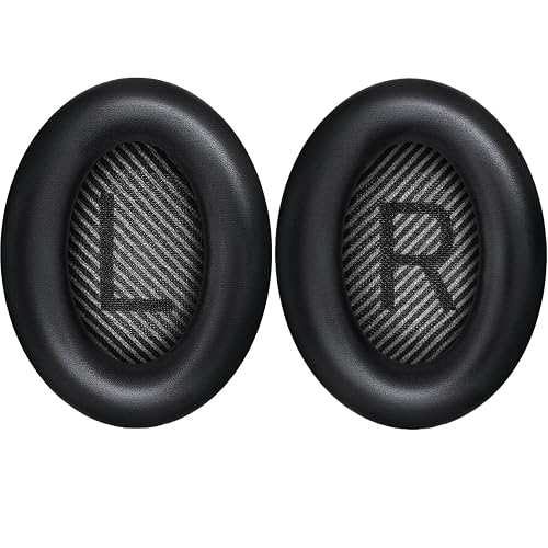 BINGLE Replacement Ear Pads for Bose Headphones QuietComfort 35 (QC35) & Quiet Comfort 35 II (QC35ii) Protein Leather Ear Cushions- Memory Foam- Added