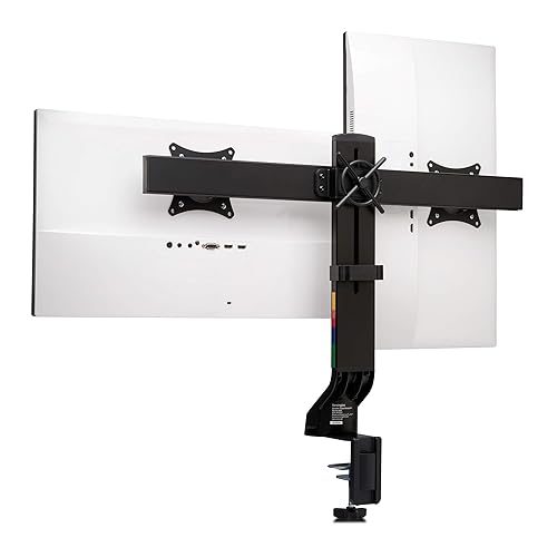 Kensington Dual Monitor Mount for Desk, C-clamp Vesa Monitor Stand Fits 2 Ultrawide Monitors Up to 27 Inches, Low Profile Stand, Height Adjustable