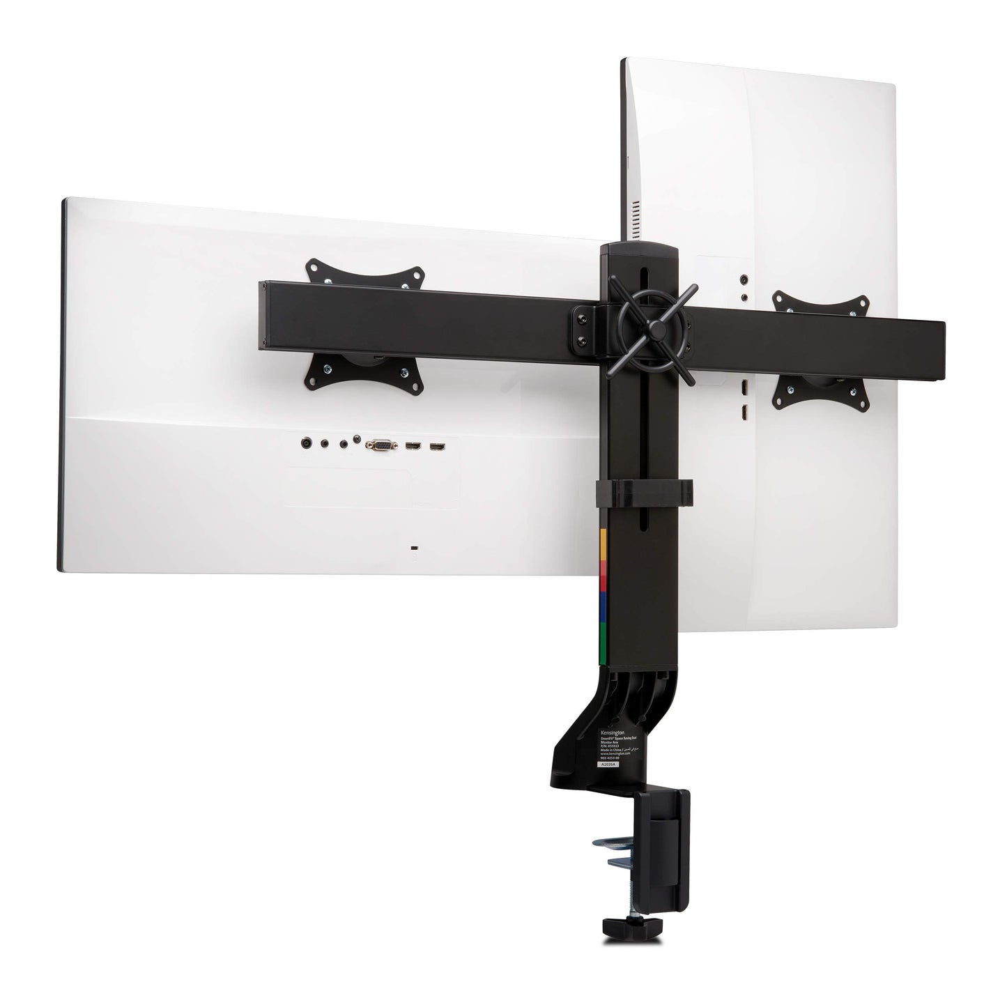 Kensington Dual Monitor Mount for Desk, C-clamp Vesa Monitor Stand Fits 2 Ultrawide Monitors Up to 27 Inches, Low Profile Stand, Height Adjustable