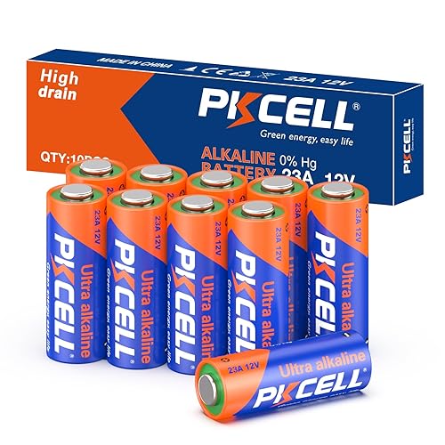 PKCELL A23 23A 12V Alkaline Battery 12V Specialty 23AE Battery(10 Count)