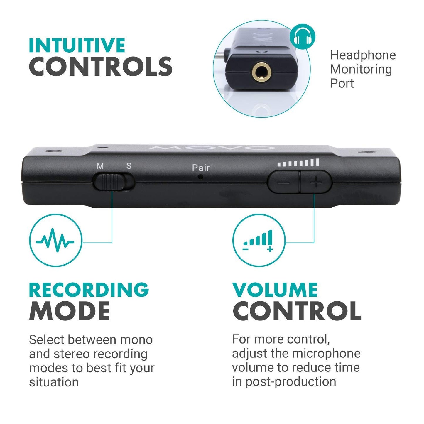Movo Edge-DI Wireless Lavalier for iPhone - Perfect Compact Lav Mic for Smartphone Gimbal Stabilizer - Great for Vlogging, Filming, Teachers, and More
