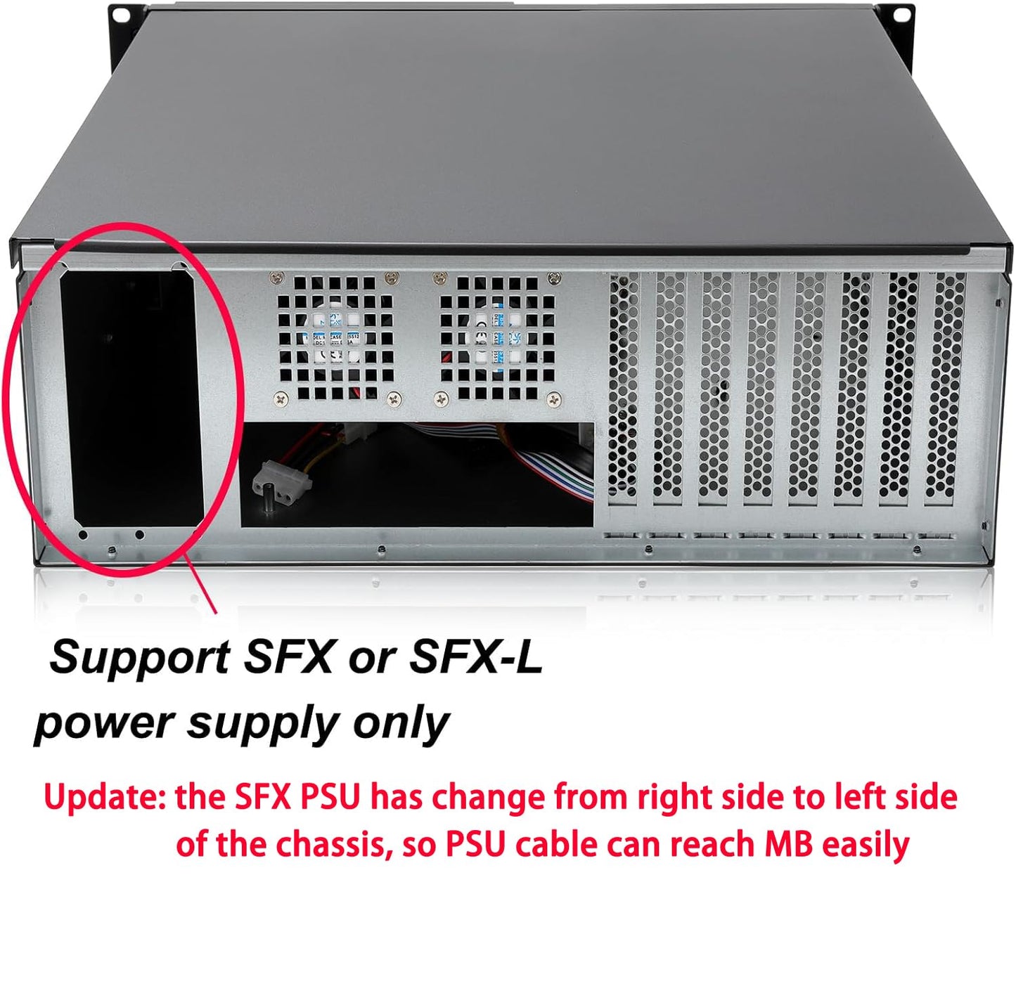 RackChoice 3U Server Chassis Rackmount Case with 3x5.25+4x3.5 Support ATX/MATX/MiniITX M/B and SFX Power Supply, dust Filter Bracket infront Easy
