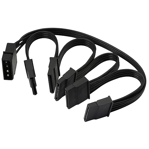 GELRHONR IDE to SATA Power Splitter Cable,LP4 4Pin IDE to 5 x15 Pin SATA Power Conversion Line Extension Y-Cable for Hard Disk