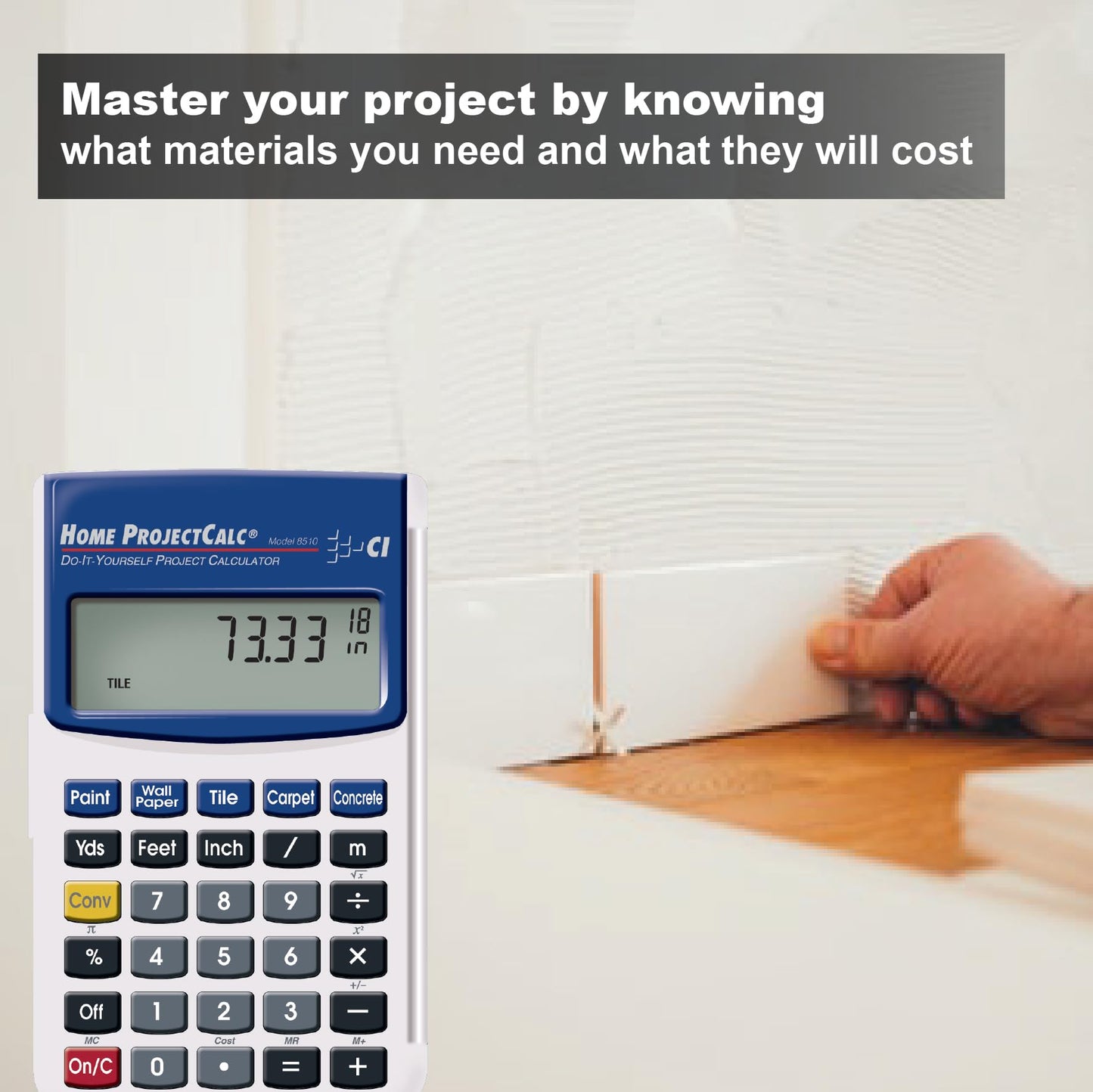 Calculated Industries 8510 Home ProjectCalc Do-It-Yourselfers Feet-Inch-Fraction Project Calculator | Dedicated Keys for Estimating Material